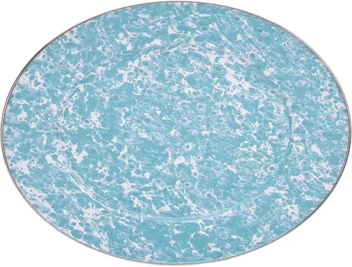 Vista 4 de Golden Rabbit Enamelware Oval Platter, 12 x 16in, Americana