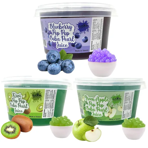 Vista 8 de Fusion Select 6 Sabores Variados Perlas Explosivas de Boba - Acompañamiento de Té de Frutas, Bocadillo Frutal