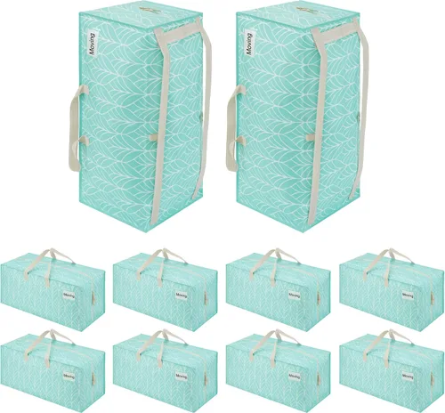 Vista 33 de VENO Paquete de 6 bolsas de mudanza resistentes con correas de mochila, cremalleras y asas, bolsas de embalaje extragrandes para artículos