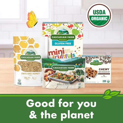 Vista 9 de Cascadian Farm Honey Oat Crunch con Almendras, Cereal Orgánico, Hecho con Grano Entero, 14.4 oz Contains Kernza Grain to Help Mitigate Climate