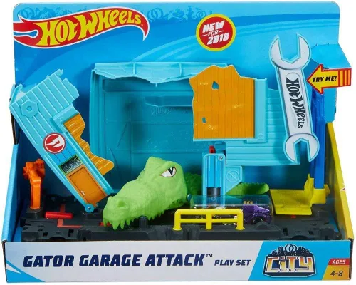 Vista 5 de Hot Wheels - Juego de pista para autos modelo Gator Garage Attack