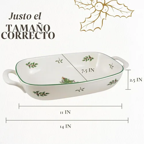 Vista 7 de Spode Cesta de Pan Ovalada Christmas Tree, Cuenco con Asa de 12 Pulgadas para Frutas, Pan, Galletas - Regalo de Porcelana, Vajilla Navideña y Plato