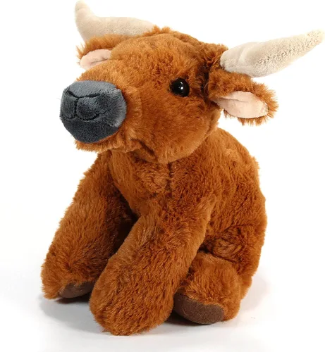 Vista 2 de The Petting Zoo Longhorn - Peluche de animales salvajes, regalos para niños, animales salvajes de Onez, peluche de cuerno largo de 9 pulgadas