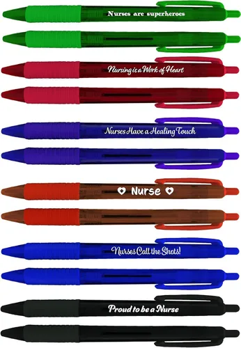 Vista 12 de Greeting Pen Enfermera Apreciación 6 Diseños Rotación Mensaje 6 Pen Set (36067)