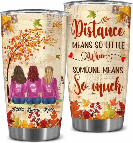 Vista 11 de WHIDOBE Vaso personalizado para hermana (2 hermanas), vaso personalizado para hermana con avatares, nombres, citas, regalo de cumpleaños 2 Sisters