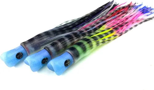 Vista 2 de #31 9" Skipjack híbrido rosa interferencia UV suave trolling atún Mahi Marlin señuelo