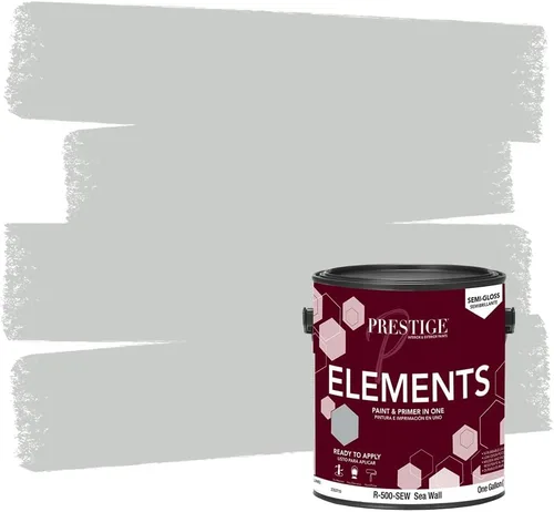 Vista 7 de PRESTIGE Paints Elements - Pintura interior e imprimación en uno, cáscara de huevo, 1 galón, gris cabo