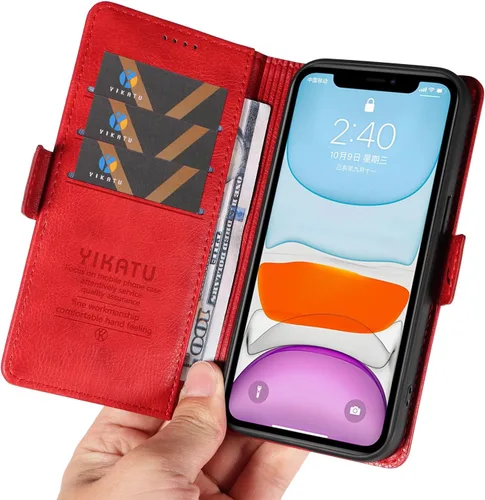 Vista 3 de Funda compatible con Xiaomi Poco X3 GT 5G, tarjetero de piel sintética, compatible con Redmi Note 10 Pro (China) 5G con cierre magnético, soporte
