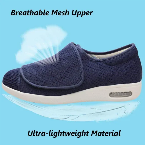 Vista 2 de W&LESVAGO Zapatos de mujer con edema diabético ancho con cierres totalmente ajustables, fáciles de poner y quitar, zapatos deportivos para caminar