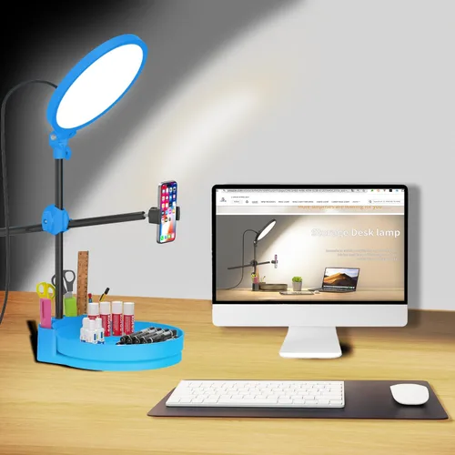 Vista 10 de Iluminación de zoom brillante para computadora, iluminación de escritorio ajustable para videollamadas, anillo de luz de pantalla completa regulable