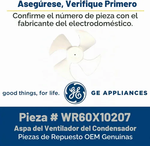 Vista 2 de GE Electrodomésticos WR60X10207 Genuine OEM Condensador Fan Blade para Refrigeradores