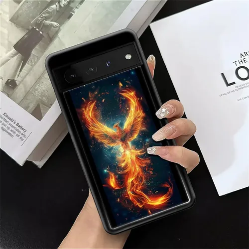 Vista 1816 de Compatible con Google Pixel 4A 5G Mobile Case Creative Acrylic Panel trasero Silicona Protección Grip especialmente diseñado para Google Pixel 4A 5G