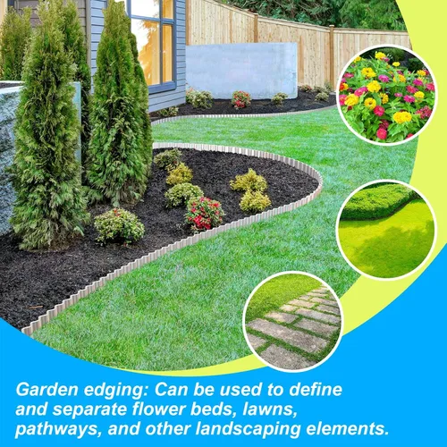 Vista 7 de LAVEVE Borde de Jardín de Metal Corrugado 3" x 15.2M, Borde de Paisajismo para Césped, Cama de Flores, Valla de Jardín, Borde de Pavimento (Plata)