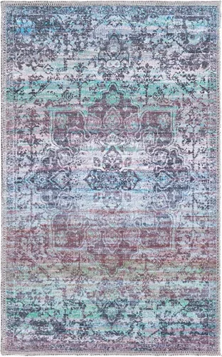 Vista 3 de Unique Loom Renaissance Collection - Alfombra rectangular de 2 x 3 pies 1 pulgada, color azul y verde