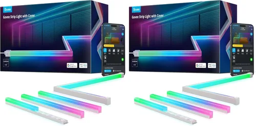 Vista 12 de Govee RGBIC - Tira de luces LED de 9.8 pies con cubiertas, luces LED inteligentes que funcionan con Alexa y Google Assistant, canal difusor