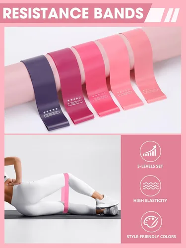 Vista 5 de Juego de anillos de pilates para entrenamiento en casa, kit esencial de pilates para mujeres