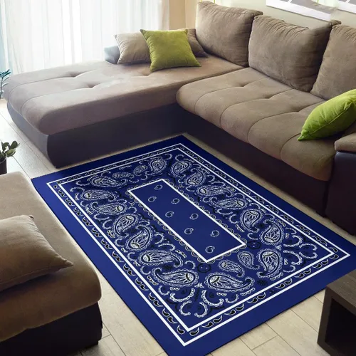 Vista 2 de Alfombra bandana personalizada, alfombra de área para decoración del hogar, alfombras para sala de estar, dormitorio, comedor (alfombra bandana 06)