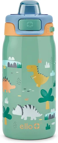 Vista 12 de Ello Pop & Fill Botella de agua de acero inoxidable para niños de 12 onzas con tapa de llenado rápido Botella libre de BPA con aislamiento al