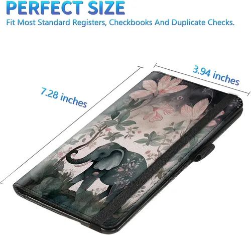 Vista 133 de Funda para chequera para hombres y mujeres, cartera de cuero RFID con ranuras para tarjetas de crédito, soporte de cheques duplicados personales