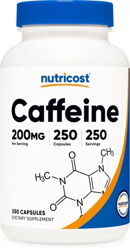 Vista 8 de Nutricost, Píldoras con cafeína, 4 lb por porción, 1