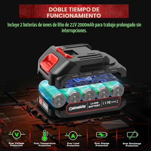 Vista 4 de Mini motosierra, motosierra eléctrica inalámbrica de 6 y 4 pulgadas, funciona con pilas, sierra de mano portátil con una sola mano para recortar Rojo