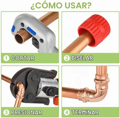 Vista 7 de Copper Pro - Juego de 15 accesorios de prensa de cobre para fontanería resistentes de 1/2 pulgada