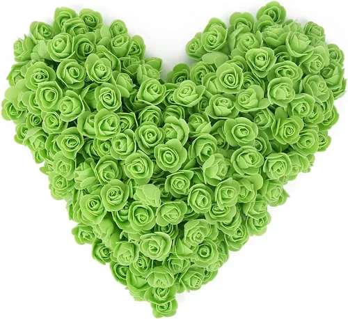 Vista 7 de 500 cabezas de rosas de espuma color burdeos, flores artificiales a granel para manualidades, ramos de boda, centros de mesa de baby shower