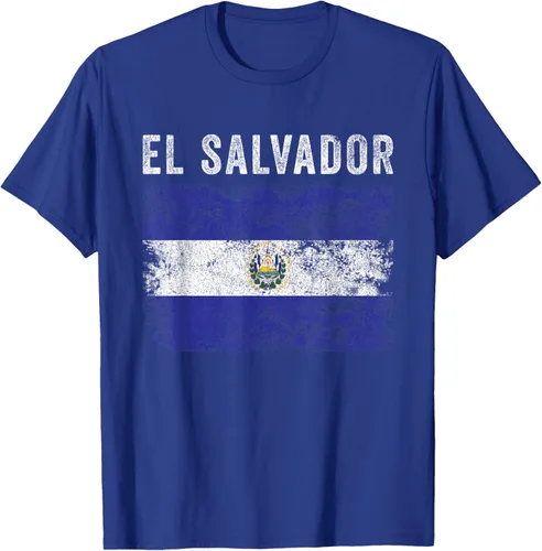 Vista 22 de Bandera de El Salvador envejecido - Hombres Mujeres - Camiseta de la bandera salvadoreña, Negro
