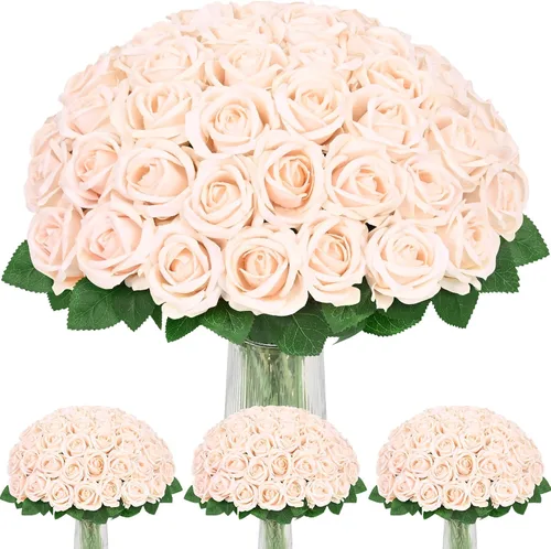 Vista 25 de 50 flores artificiales de rosas negras, ramo de rosas falsas de terciopelo