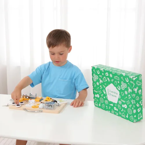 Vista 4 de Jumble Dream Tabla de actividades Montessori de madera para niños pequeños y juguetes educativos sensoriales para actividades para autismo y TDAH