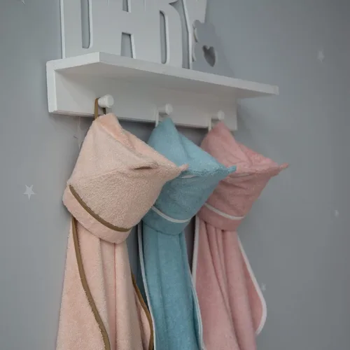 Vista 6 de Toallas prémium con capucha para niños pequeños, toalla de baño de rayón extra suave de bambú (beige)
