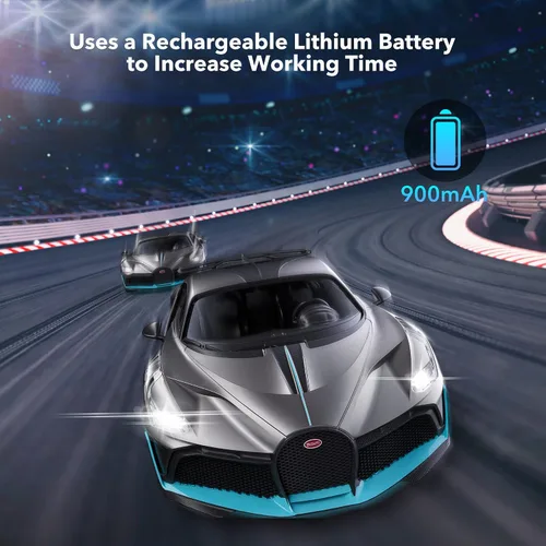 Vista 2 de MIEBELY Bugatti Divo - Auto a control remoto, escala 1/12, auto a control remoto, 7.5 mi/h, modelo de auto con licencia de 2.4 GHz, 7.4 V, 900 mAh