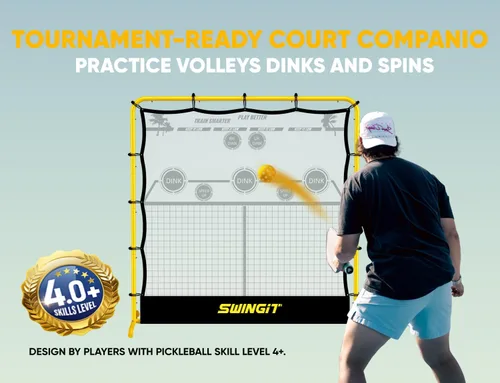 Vista 4 de Red de práctica de pickleball con mini red de pickleball pequeña de 6 pies, sistema de entrenamiento individual portátil para manos delanteras