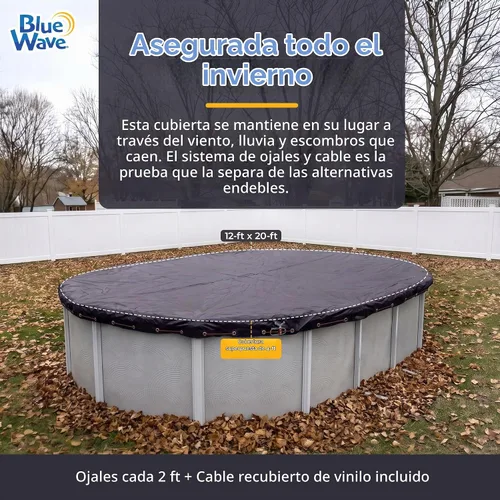 Vista 2 de Blue Wave Arctic Armor - Cubierta de invierno ovalada sobre el suelo de 12
