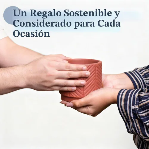Vista 6 de Fine Living Maceta de terracota de 4 pulgadas con patrón de cheurón para Marrón - Chevro
