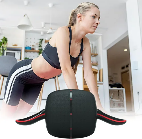 Vista 2 de Rueda de rodillo de abdominales, ejercicio abdominal, entrenador de núcleo, equipo de entrenamiento de rebote automático para fortalecer
