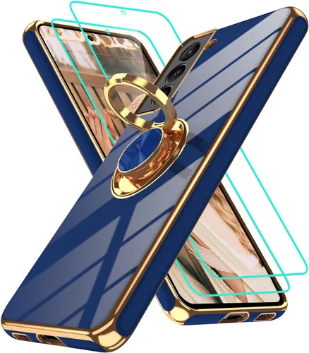 Vista 260 de Funda para Motorola Moto G 5G 2024: Funda Moto G Play 5G 2024 con 2 piezas de protectores de pantalla, soporte de anillo de rotación de 360°