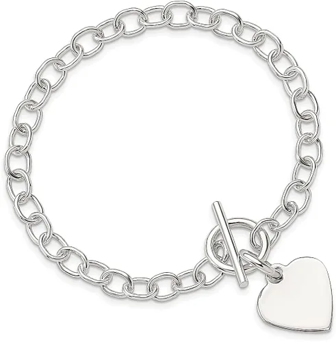 Vista 3 de ICE CARATS 925 Sterling Silver Engraveable Heart Charm Bracelet Love Link Fine Jewelry For Women Gifts For Her