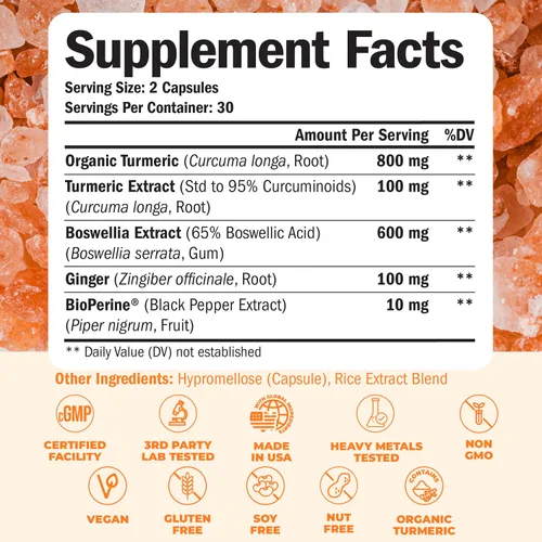 Vista 6 de Vimerson Health Suplemento de quercetina con bromelina y cúrcuma Boswellia - Potente dúo de apoyo para las articulaciones y el sistema inmunológico