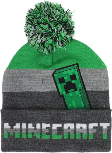 Vista 2 de Minecraft Creeper - Conjunto de gorro y guantes para jóvenes, Multi colorido