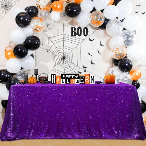 Vista 13 de B-COOL Mantel de lentejuelas con brillo para mesas, color azul bebé, mantel de lentejuelas para decoración de mesas, para bodas, Navidad
