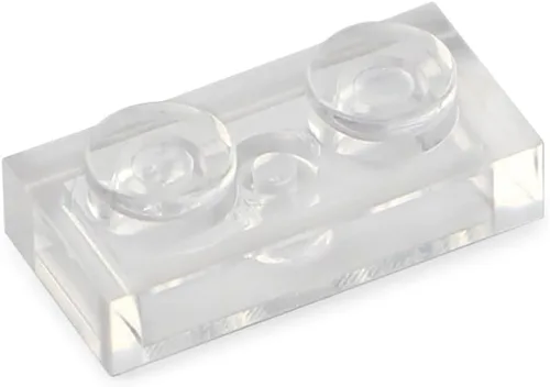 Vista 2 de Basic Parts - Juego de 450 piezas de placa de 1 x 2 pulgadas, azulejos transparentes transparentes, juego clásico de bloques de juego, juguete