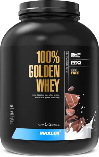 Vista 17 de Maxler Proteína de suero de leche 100% dorada, 0.94 onzas de proteína por porción, proteína de suero en polvo para antes del entrenamiento