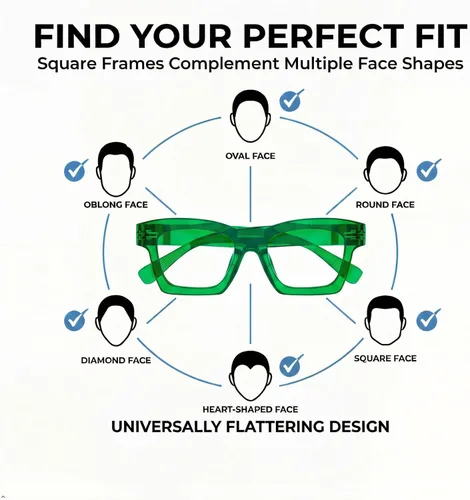 Vista 8 de Eyekepper Gafas de luz azul para mujer, anteojos cuadrados verdes Verde-1pc