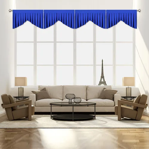 Vista 31 de Cenefas para Sala de Estar Amarillo Brillante Opacas con Bolsillo para Barra Cenefas para Ventanas, Paquete de 1 (Amarillo Brillante 39" An x 20" L)