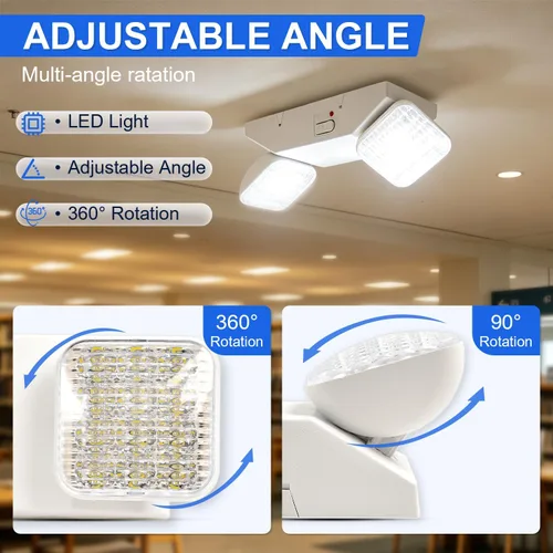 Vista 4 de Luces de emergencia LED con batería de respaldo, CA 120/277V, UL 924