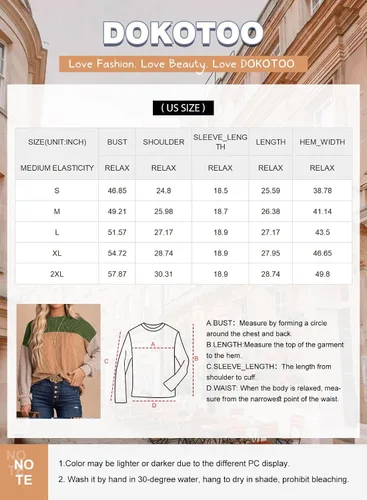 Vista 6 de Dokotoo Sudadera de punto de manga larga con cuello redondo y bloque de color para mujer