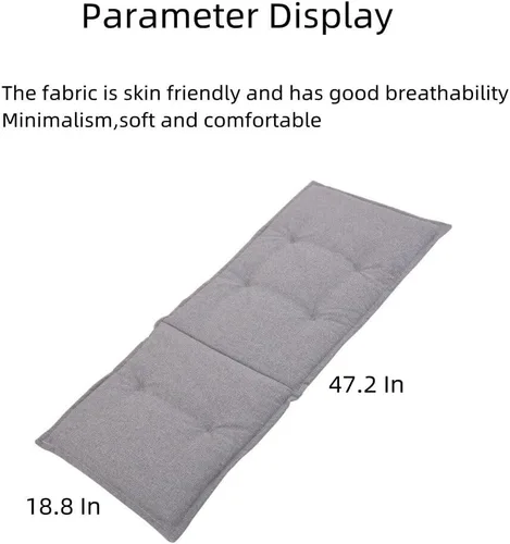 Vista 2 de CARTBAE Cojín antideslizante para silla mecedora de algodón y lino, almohadillas integradas para silla mecedora con lazos