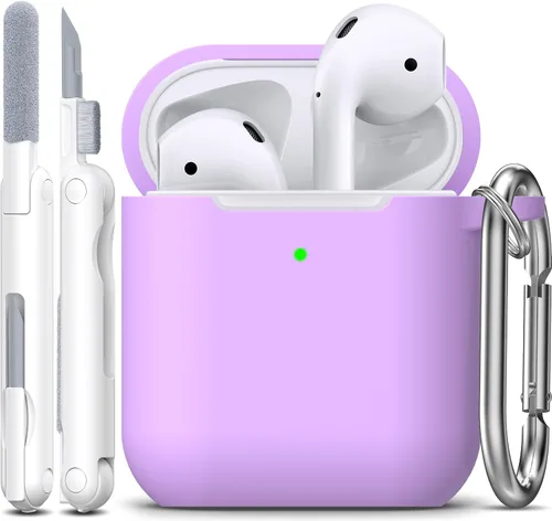 Vista 135 de R-fun for AirPods 2nd/1st Case Silicone Cover, Banana Violet Violeta plátano