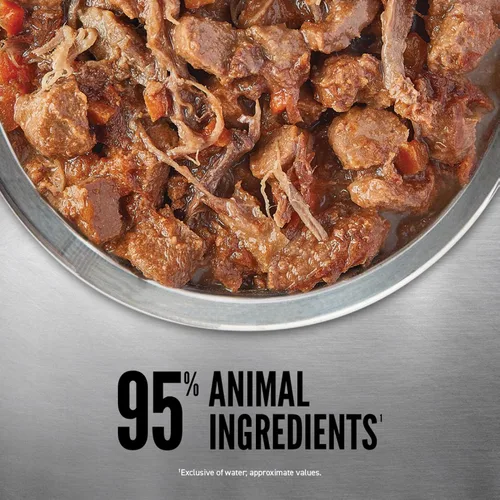 Vista 5 de ORIJEN Stew - Comida húmeda para perros, receta de carne de res, latas de 12.8 onzas (12 unidades) Ingredientes WHOLEPREY, alto contenido